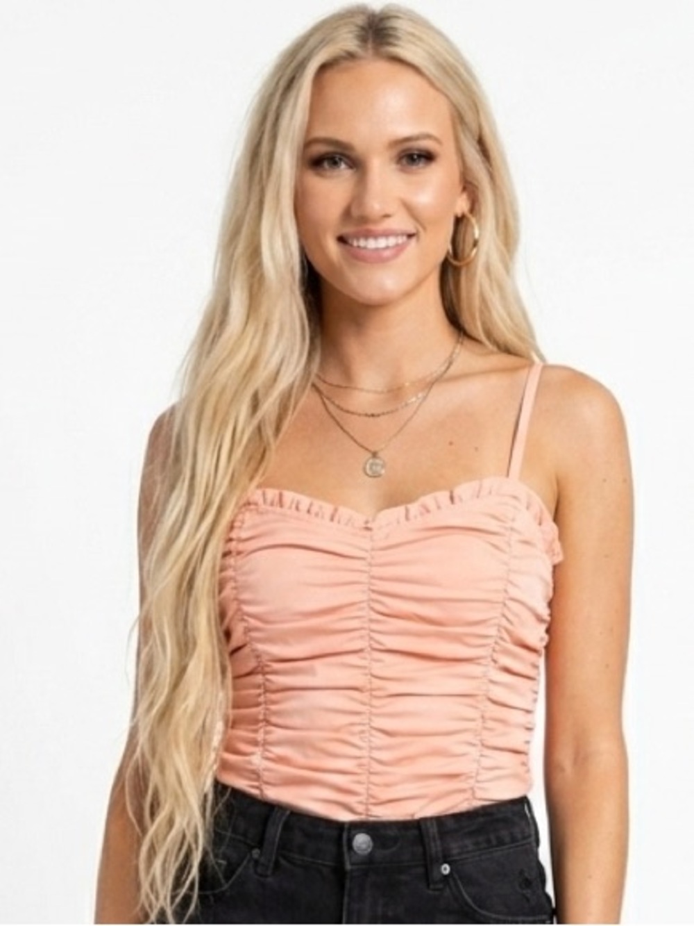 FOREVER 21 | NWT PEACH RUCHED CROP TOP